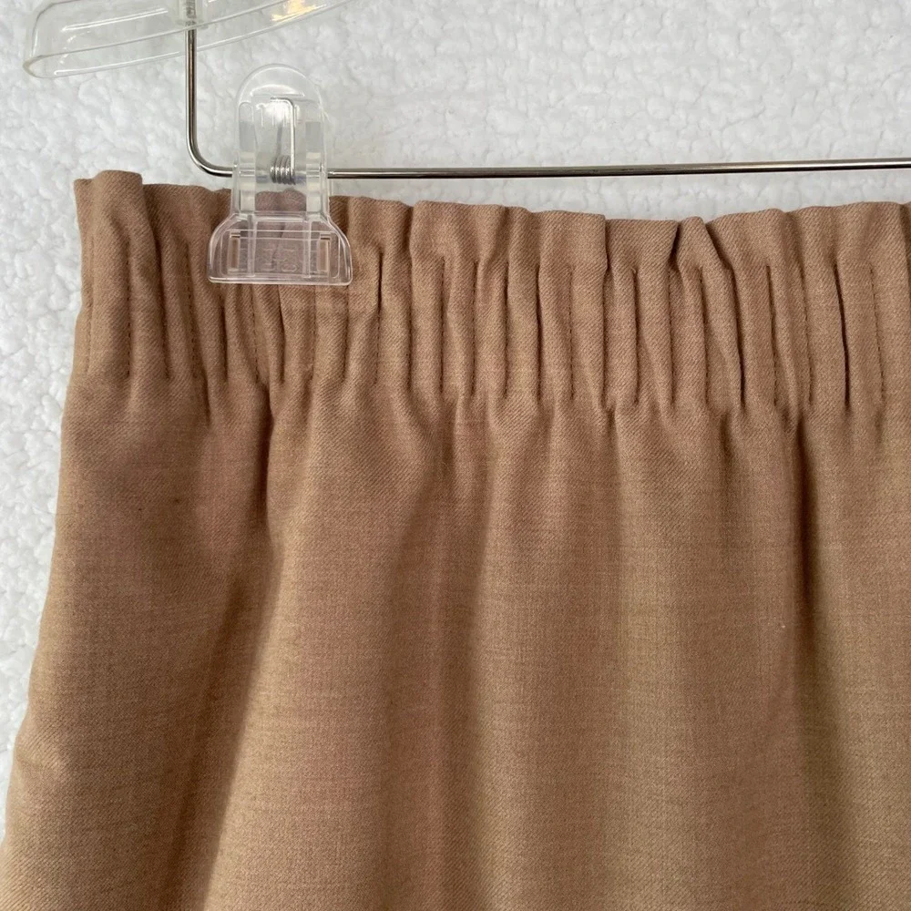 J.Crew‎ Camel Wool Blend Elastic Waist Mini Skirt with Pockets Size 12 95435